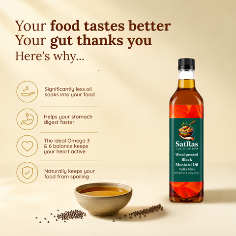 SatRas Wood Pressed Black Mustard Oil (2l)