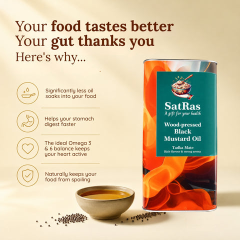 SatRas Wood Pressed Black Mustard Oil