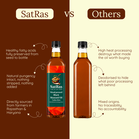 SatRas Wood Pressed Black Mustard Oil (2l)
