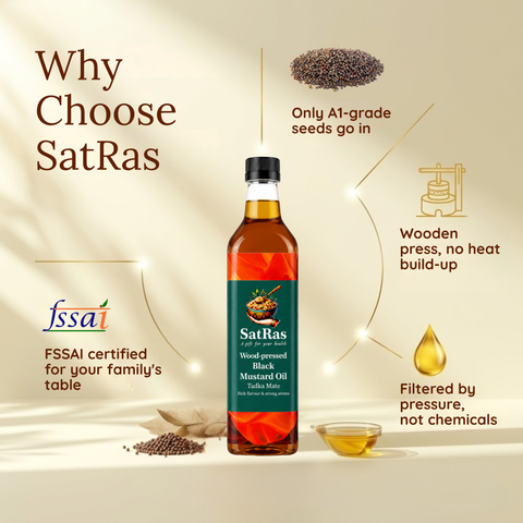 SatRas Wood Pressed Black Mustard Oil (2l)