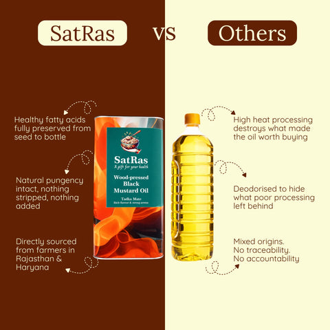 SatRas Wood Pressed Black Mustard Oil