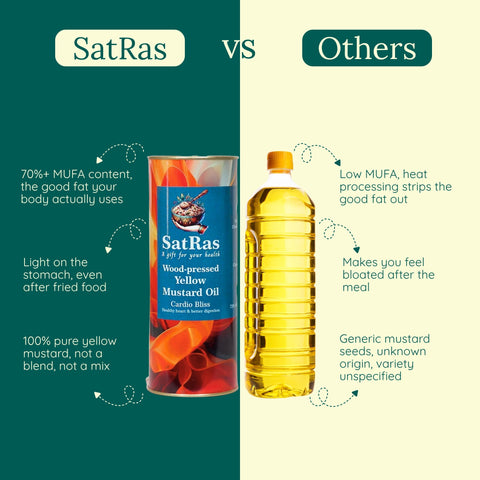SatRas Wood Pressed Yellow Mustard Oil (1l)
