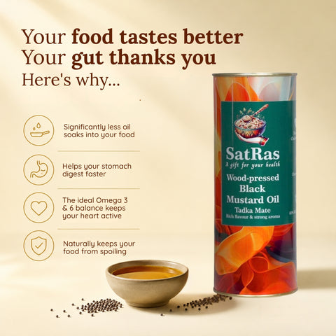 SatRas Wood Pressed Black Mustard Oil