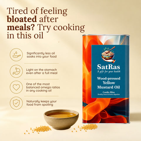 SatRas Wood Pressed Yellow Mustard Oil (1l)