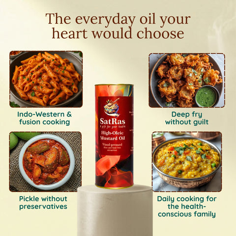 SatRas Wood Pressed High Oleic Mustard Oil (1l)