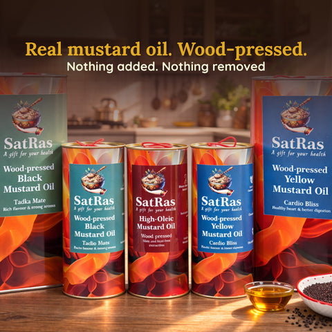 SatRas Wood Pressed High Oleic Mustard Oil (1l)