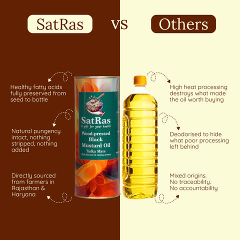 SatRas Wood Pressed Black Mustard Oil