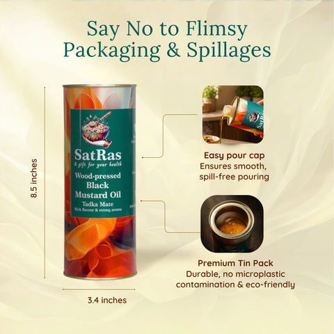 SatRas Wood Pressed Black Mustard Oil