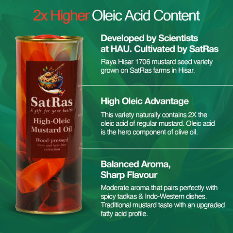 SatRas Wood Pressed High Oleic Mustard Oil (2l)