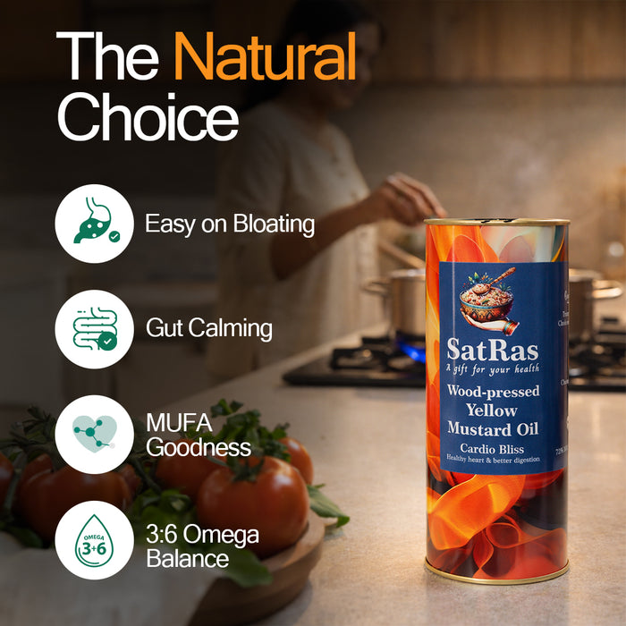 SatRas Wood Pressed Yellow Mustard Oil (1l)