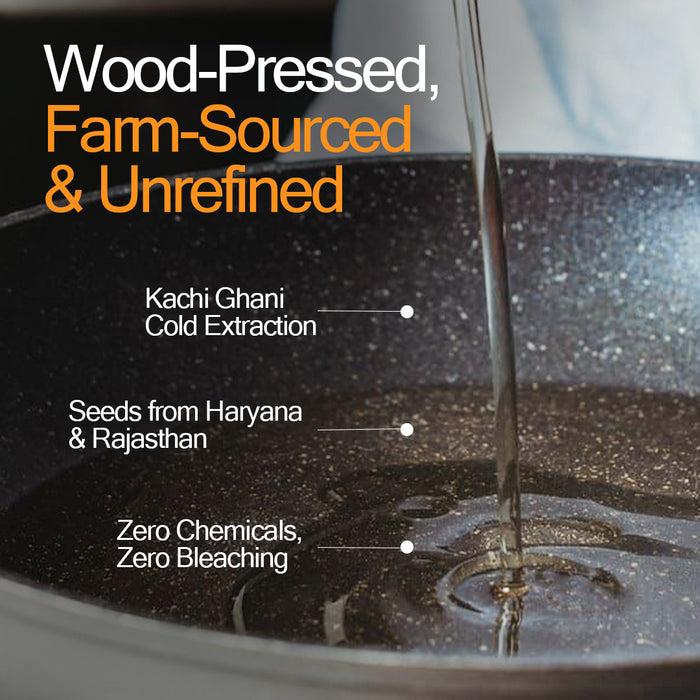 SatRas Wood Pressed Yellow Mustard Oil (1l)